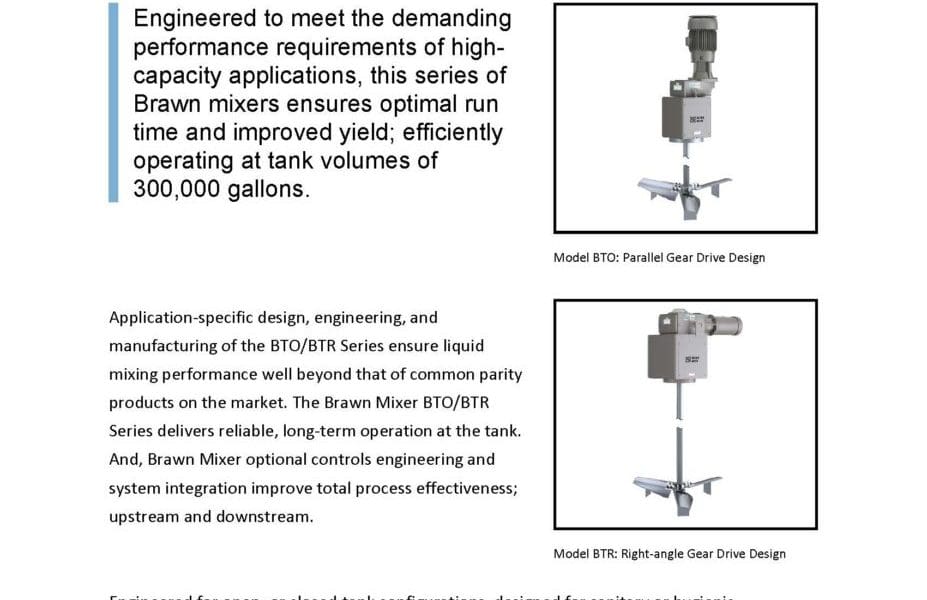 Brawn BTO/BTR Industrial Liquid Mixers